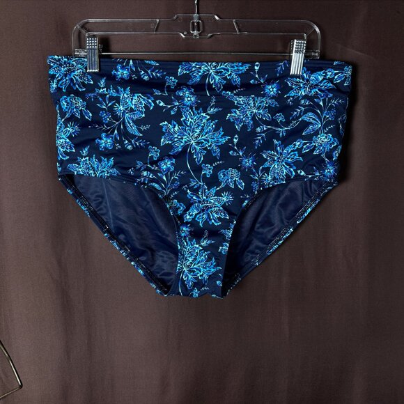Lands' End Women's 14, 14 LONG High Waisted Bikini Bottoms Control Chlorine - Picture 1 of 6